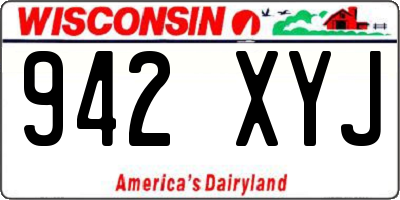 WI license plate 942XYJ