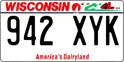 WI license plate 942XYK