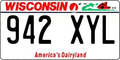 WI license plate 942XYL