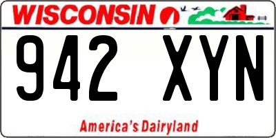 WI license plate 942XYN