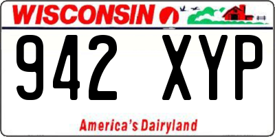WI license plate 942XYP