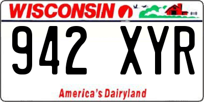 WI license plate 942XYR