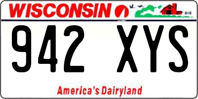 WI license plate 942XYS