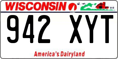 WI license plate 942XYT