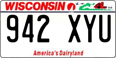 WI license plate 942XYU