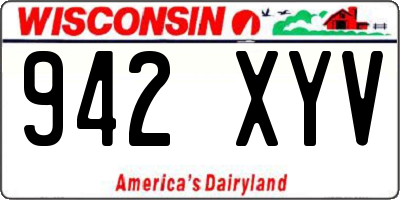 WI license plate 942XYV
