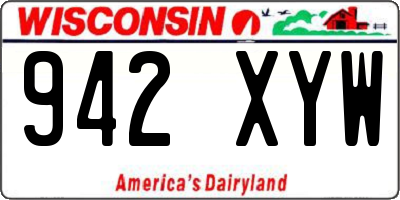 WI license plate 942XYW