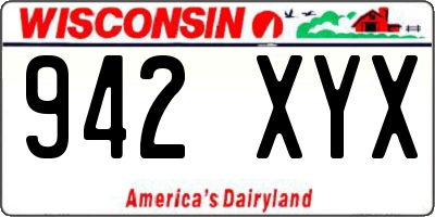 WI license plate 942XYX