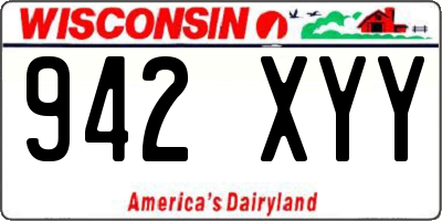 WI license plate 942XYY
