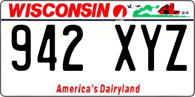 WI license plate 942XYZ