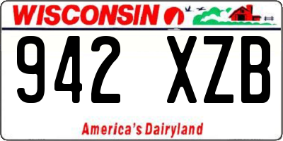 WI license plate 942XZB