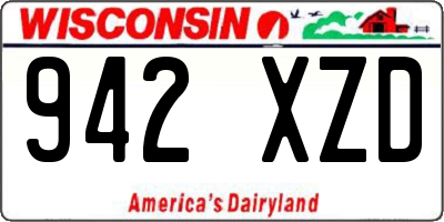 WI license plate 942XZD