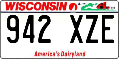 WI license plate 942XZE