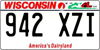 WI license plate 942XZI