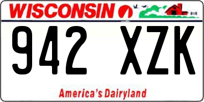 WI license plate 942XZK
