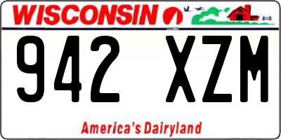 WI license plate 942XZM