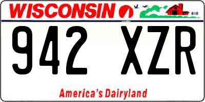 WI license plate 942XZR