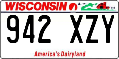 WI license plate 942XZY