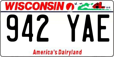 WI license plate 942YAE