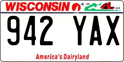 WI license plate 942YAX