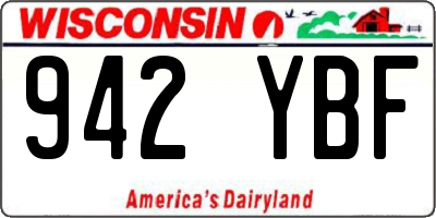 WI license plate 942YBF