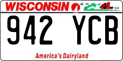 WI license plate 942YCB