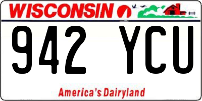 WI license plate 942YCU