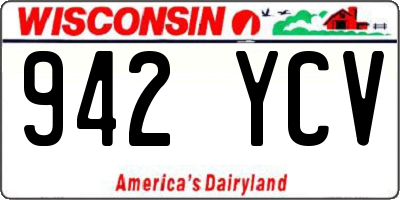 WI license plate 942YCV