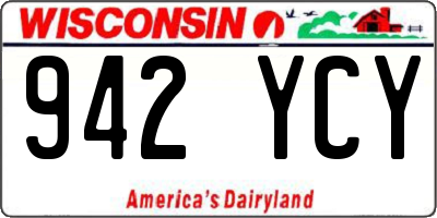 WI license plate 942YCY