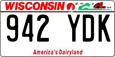 WI license plate 942YDK