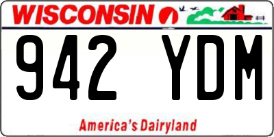 WI license plate 942YDM