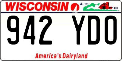 WI license plate 942YDO