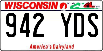 WI license plate 942YDS