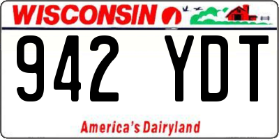 WI license plate 942YDT