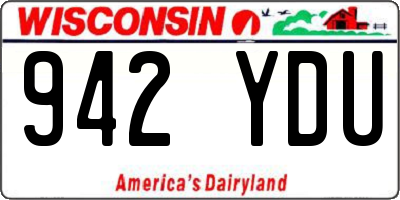 WI license plate 942YDU