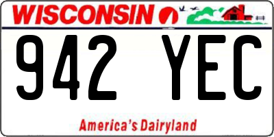 WI license plate 942YEC