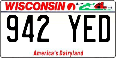 WI license plate 942YED