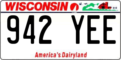 WI license plate 942YEE