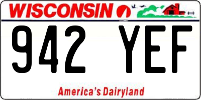 WI license plate 942YEF