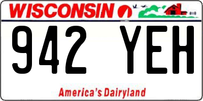 WI license plate 942YEH