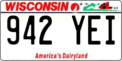 WI license plate 942YEI