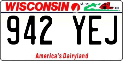 WI license plate 942YEJ