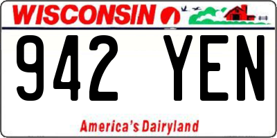 WI license plate 942YEN