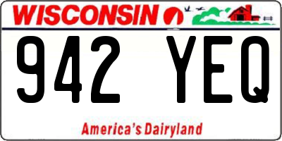 WI license plate 942YEQ