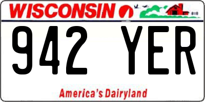 WI license plate 942YER