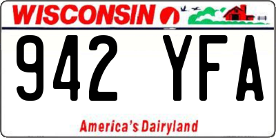 WI license plate 942YFA
