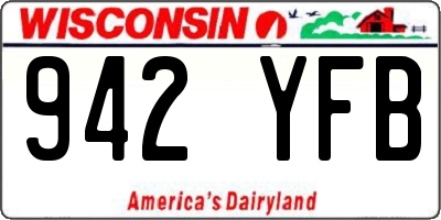 WI license plate 942YFB