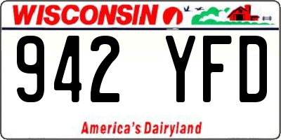 WI license plate 942YFD