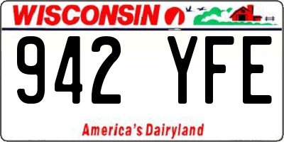 WI license plate 942YFE