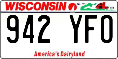 WI license plate 942YFO